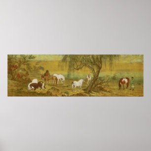 Paardenweiden in de buitenwijken Fine Art Poster