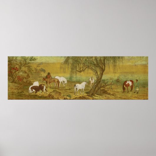 Paardenweiden in de buitenwijken Fine Art Poster (Voorkant)