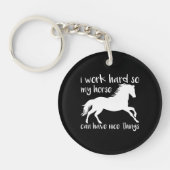 Paardenwerk Inspirerend Ik werk Hard Horse Lover Sleutelhanger (Voorkant)