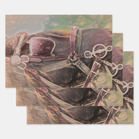 PaardenWestern Rustisch land  kunst Inpakpapier Vel (Set)