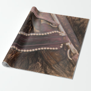 PaardenWesterne bruine  roestvrijbuiter Cadeaupapier