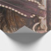 PaardenWesterne bruine  roestvrijbuiter Cadeaupapier (Hoek)