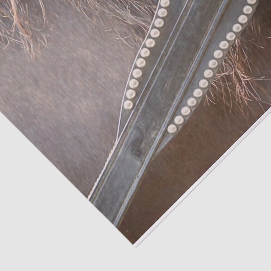 PaardenWesterne bruine roestvrijbuiter Tissuepapier (Detail)