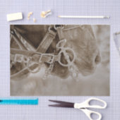 PaardenWesterne Vintage Sepia Rustic ontkoppeling Tissuepapier (Craft)