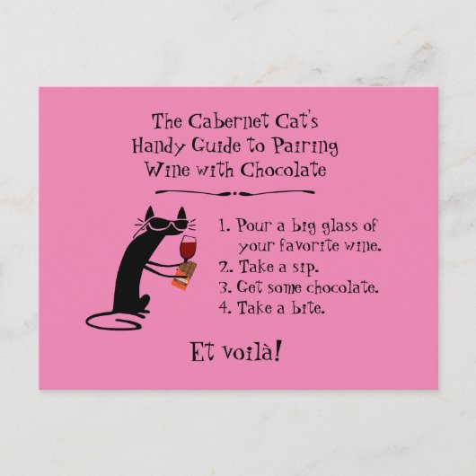 Paardenwijn met chocolade Funny Cat Briefkaart (Voorkant)