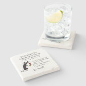 Paardenwijn met chocolade Funny Cat Stenen Onderzetter (Zijkant)