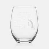 Paardenwijn met chocolade Funny Cat Wijnglas Zonder Voet (Achterkant)