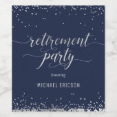 Paardenwijnlabels Elegant Silver, marine Wijn Etiket (Enkel label)