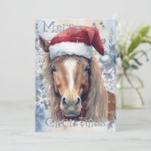 PaardenwinterkerstWaterverf Feestdagenkaart (Staand voorkant)