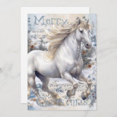PaardenwinterkerstWaterverf Feestdagenkaart (Voorkant / Achterkant)