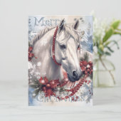 PaardenwinterkerstWaterverf Feestdagenkaart (Staand voorkant)