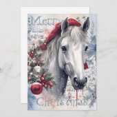 PaardenwinterkerstWaterverf Feestdagenkaart (Voorkant / Achterkant)