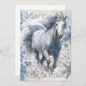 PaardenwinterkerstWaterverf Feestdagenkaart (Voorkant / Achterkant)