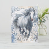 PaardenwinterkerstWaterverf Feestdagenkaart (Staand voorkant)