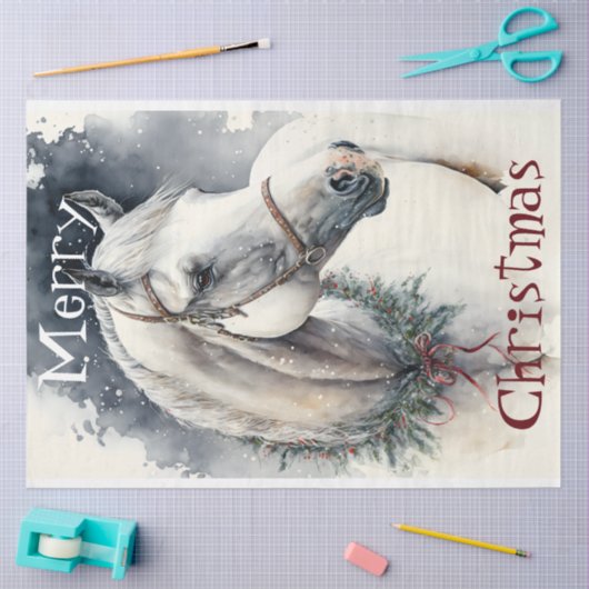 PaardenwinterkerstWaterverf Tissuepapier (Craft)