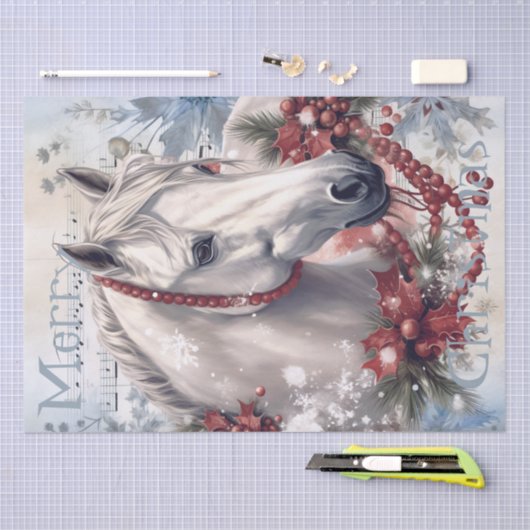 PaardenwinterkerstWaterverf Tissuepapier (Craft)