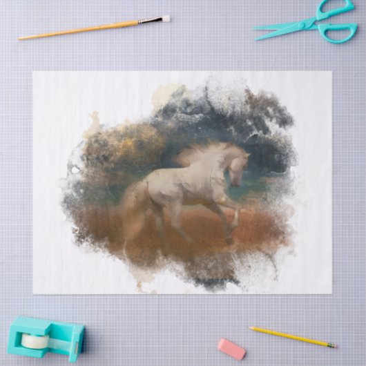 Paardenwitte Andalusiaanse Waterverf Tissuepapier (Craft)