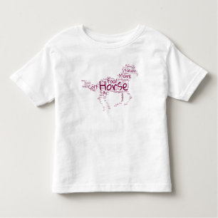 Paardenwoord Cloud Uniek ontwerp in Maroon Kinder Shirts