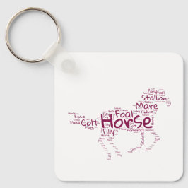 Paardenwoord Cloud Uniek ontwerp in Maroon Sleutelhanger