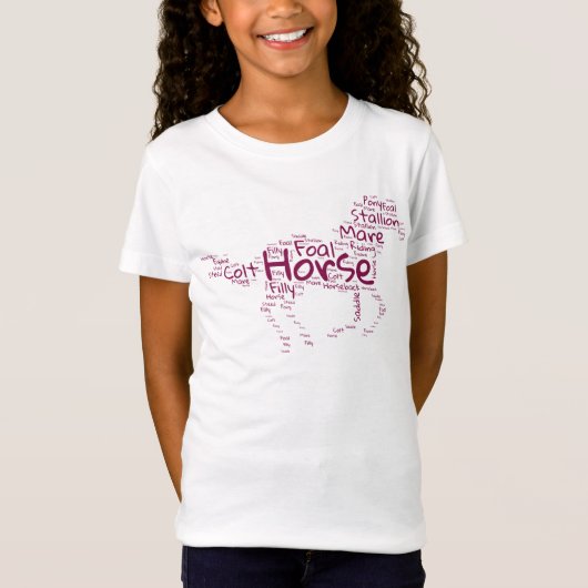 Paardenwoord Cloud Uniek ontwerp in Maroon T-shirt (Voorkant)