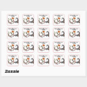 Paardenwormer vierkante sticker (Vel)