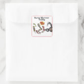 Paardenwormer vierkante sticker (Tas)