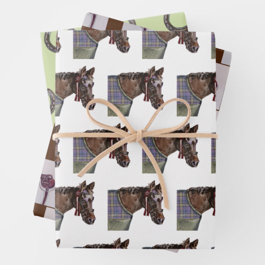 paardenzadel in hoefijzer inpakpapier vel (In situ)