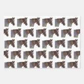 paardenzadel in hoefijzer inpakpapier vel (Voorkant)