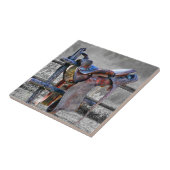 Paardenzadel Op Corralhek Western Tegeltje (Zijkant)