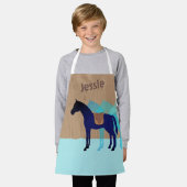Paardenzadels kinder kookvakjes op maat schort (Gedragen)