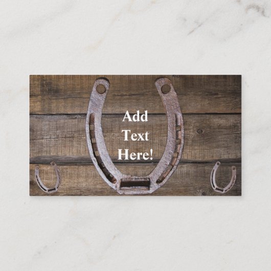 Paardenzadels op het Western Visitekaartje van het (Achterkant)