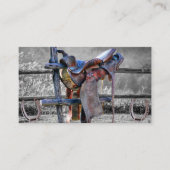 Paardenzadels op het Western Visitekaartje van het (Voorkant)