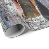 Paardenzadels op korraalhek Western Cadeaupapier (Rol Hoek)