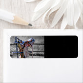 Paardenzadels op korraalhek Western Etiket (Insitu)