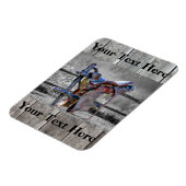 Paardenzadels op korraalhek Western Magneet (Linkerzijde)