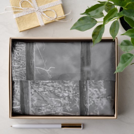 Paardenzadels op korraalhek Western Tissuepapier (Geschenk)