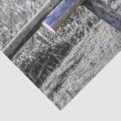 Paardenzadels op korraalhek Western Tissuepapier (Detail)