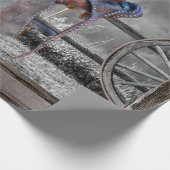 Paardenzadels, Westerne wagelwielen Cadeaupapier (Hoek)