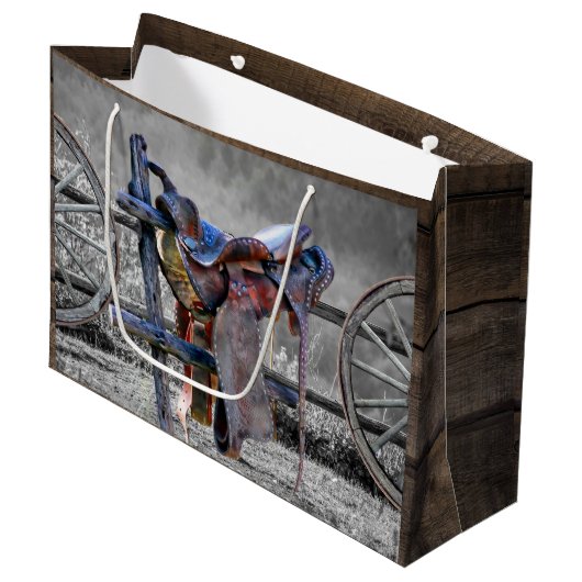 Paardenzadels, Westerne wagelwielen Groot Cadeauzakje (Voorkant Gekanteld)