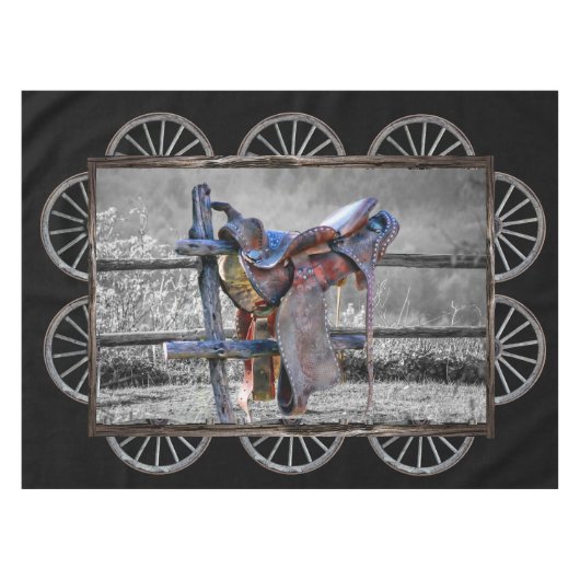 Paardenzadels, Westerne wagelwielen Tafelkleed (Voorkant (Horizontaal))