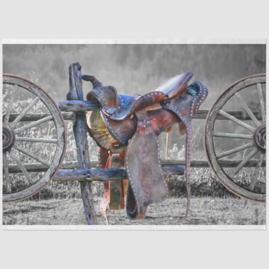 Paardenzadels, Westerne wagelwielen Tissuepapier (Voorkant)