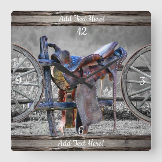 Paardenzadels, Westerne wagelwielen  Vierkante Klok (Voorkant)