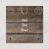 Paardenzadels, Westerne wagelwielen Vierkante Visitekaartje (Achterkant)