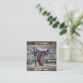 Paardenzadels, Westerne wagelwielen Vierkante Visitekaartje (Staand voorkant)