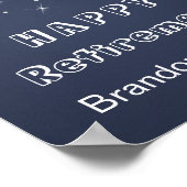 Paardenzilver Confetti sterren op blauw Poster (Hoek)