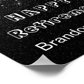 Paardenzilver-Confetti sterren op zwart Poster (Hoek)