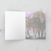 Paardetrouw~ Zonnepaarden begroetingskaarten Kaart (Binnen)