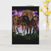 Paardetrouw~ Zonnepaarden begroetingskaarten Kaart (Gele Bloem)