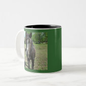 paardeverf tweekleurige koffiemok (Voorkant links)