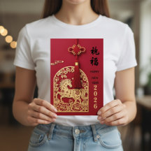 Paardjaar 2026 Chinees Nieuwjaar Rood Goud